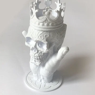 Mô hình đầu lâu đội vương miện trên tay zombie cực chất cho in 3D
