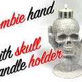 Giá đỡ nến 3D độc đáo: Hình bàn tay thây ma và hộp sọ Gothic - Thumbnail 1