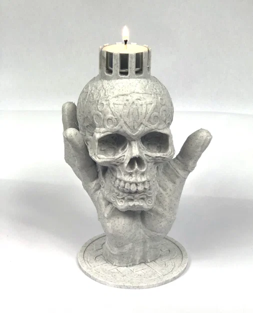 Giá đỡ nến 3D độc đáo: Hình bàn tay thây ma và hộp sọ Gothic - Image 2