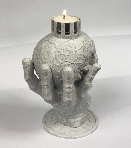Giá đỡ nến 3D độc đáo: Hình bàn tay thây ma và hộp sọ Gothic - Image 3