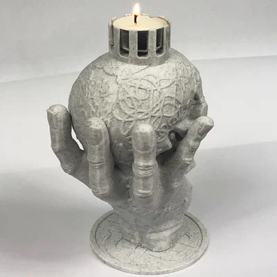 Giá đỡ nến 3D độc đáo: Hình bàn tay thây ma và hộp sọ Gothic
