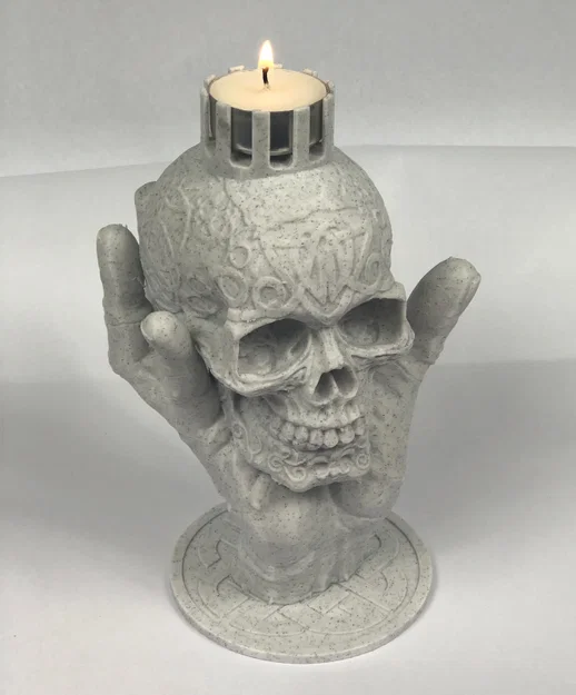 Giá đỡ nến 3D độc đáo: Hình bàn tay thây ma và hộp sọ Gothic - Image 4