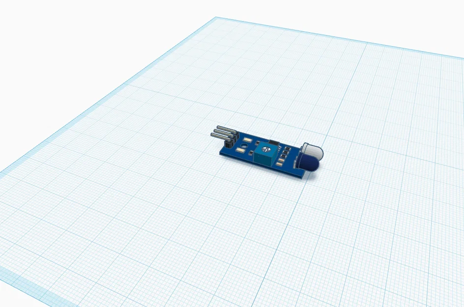 Mô hình 3D cảm biến vật cản hồng ngoại (IR Obstacle Sensor) thiết kế - Image 1