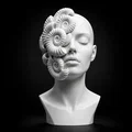 Tượng Bán Thân Người Phụ Nữ Vỏ Ốc Nautilus - File In 3D Nghệ Thuật Siêu Thực - Thumbnail 1