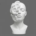 Tượng Bán Thân Người Phụ Nữ Vỏ Ốc Nautilus - File In 3D Nghệ Thuật Siêu Thực - Thumbnail 3