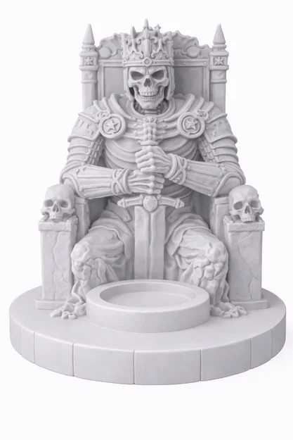 Mẫu STL Giá Đỡ Nến Vua Bộ Xương | Trang Trí Fantasy Lich King - Image 2