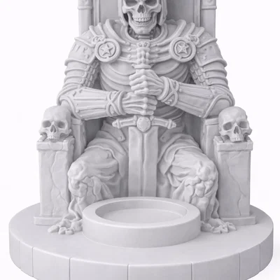 Mẫu STL Giá Đỡ Nến Vua Bộ Xương | Trang Trí Fantasy Lich King