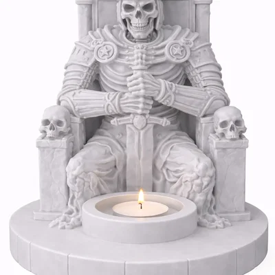 Mẫu STL Giá Đỡ Nến Vua Bộ Xương | Trang Trí Fantasy Lich King
