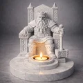 File STL Đế Cắm Nến Vua Lùn | Mô Hình Ngai Vàng Người Lùn Trang Trí Fantasy - Thumbnail 1