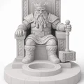 File STL Đế Cắm Nến Vua Lùn | Mô Hình Ngai Vàng Người Lùn Trang Trí Fantasy - Thumbnail 2