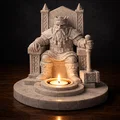 File STL Đế Cắm Nến Vua Lùn | Mô Hình Ngai Vàng Người Lùn Trang Trí Fantasy - Thumbnail 3
