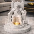 File STL Đế Cắm Nến Vua Lùn | Mô Hình Ngai Vàng Người Lùn Trang Trí Fantasy - Thumbnail 4