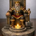 File STL Đế Cắm Nến Vua Lùn | Mô Hình Ngai Vàng Người Lùn Trang Trí Fantasy - Thumbnail 6