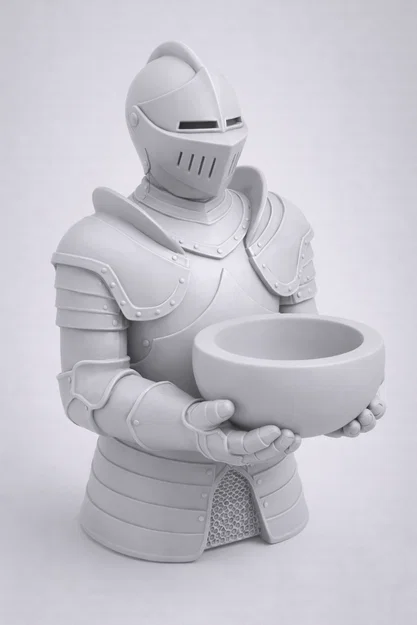 File STL Đế cắm nến Knight Guardian | Trang trí phong cách giả tưởng trung cổ - Image 2