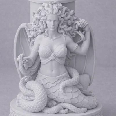 File STL Giá Đỡ Nến Medusa | Trang Trí Fantasy Gorgon Queen