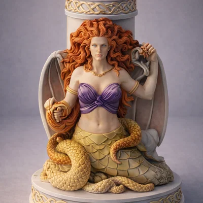 File STL Giá Đỡ Nến Medusa | Trang Trí Fantasy Gorgon Queen
