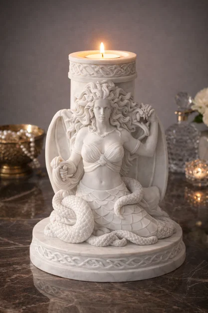 File STL Giá Đỡ Nến Medusa | Trang Trí Fantasy Gorgon Queen - Image 5