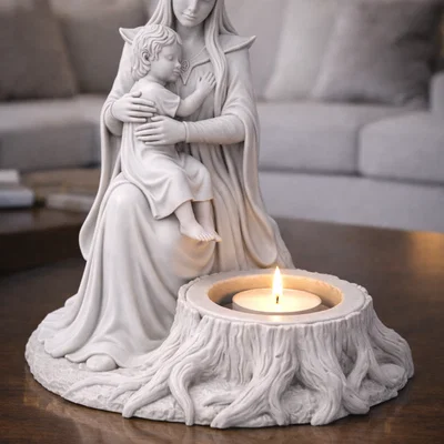 Mẫu STL Giá Nến Elven Mother | Trang Trí Phong Cách Rừng Thần Tiên