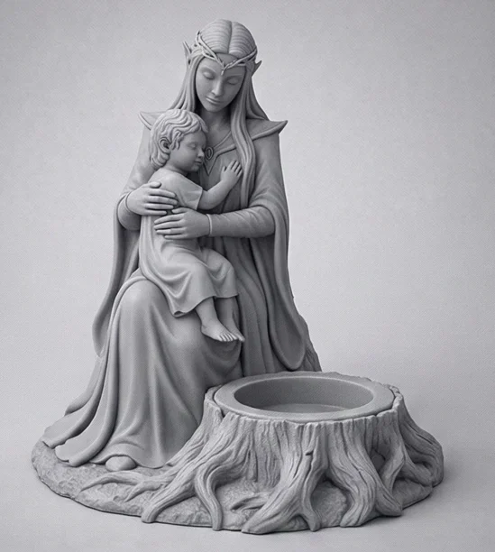 Mẫu STL Giá Nến Elven Mother | Trang Trí Phong Cách Rừng Thần Tiên - Image 2