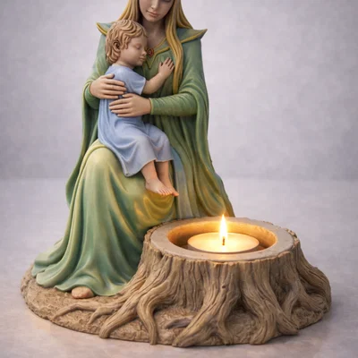 Mẫu STL Giá Nến Elven Mother | Trang Trí Phong Cách Rừng Thần Tiên