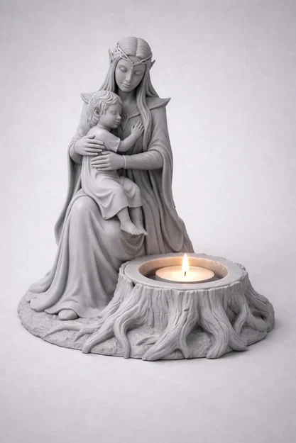 Mẫu STL Giá Nến Elven Mother | Trang Trí Phong Cách Rừng Thần Tiên - Image 5