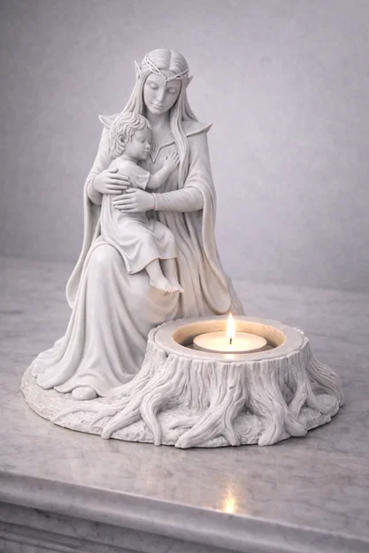 Mẫu STL Giá Nến Elven Mother | Trang Trí Phong Cách Rừng Thần Tiên - Image 6