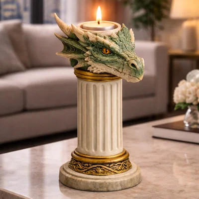 File STL Giá Đỡ Nến Đầu Rồng | Decor Fantasy | Mô Hình Rồng DnD