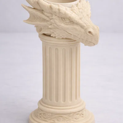 File STL Giá Đỡ Nến Đầu Rồng | Decor Fantasy | Mô Hình Rồng DnD