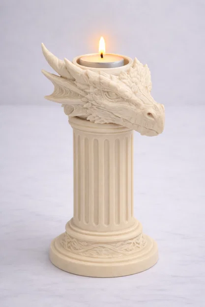 File STL Giá Đỡ Nến Đầu Rồng | Decor Fantasy | Mô Hình Rồng DnD - Image 3