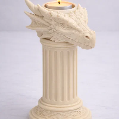 File STL Giá Đỡ Nến Đầu Rồng | Decor Fantasy | Mô Hình Rồng DnD