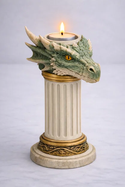 File STL Giá Đỡ Nến Đầu Rồng | Decor Fantasy | Mô Hình Rồng DnD - Image 4