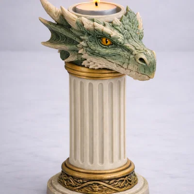 File STL Giá Đỡ Nến Đầu Rồng | Decor Fantasy | Mô Hình Rồng DnD