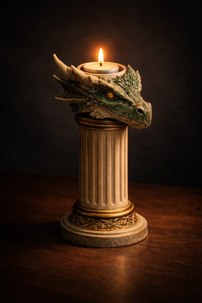 File STL Giá Đỡ Nến Đầu Rồng | Decor Fantasy | Mô Hình Rồng DnD - Image 5