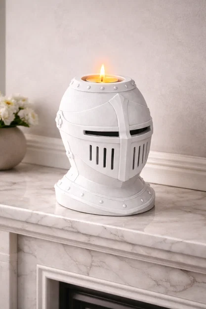 File STL Ống cắm nến hình mũ hiệp sĩ | Decor phong cách trung cổ - Image 5