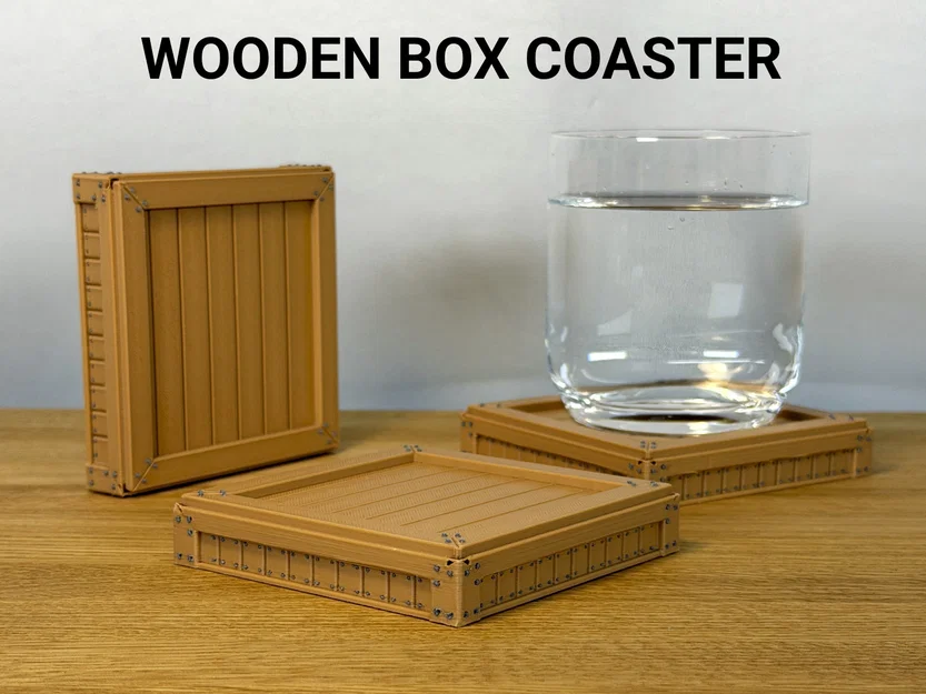 Đế Lót Ly Kiểu Thùng Gỗ (Wooden Box Coaster) - Image 1