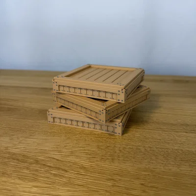 Đế Lót Ly Kiểu Thùng Gỗ (Wooden Box Coaster)