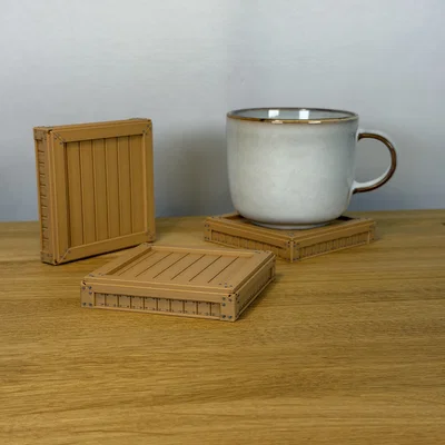 Đế Lót Ly Kiểu Thùng Gỗ (Wooden Box Coaster)