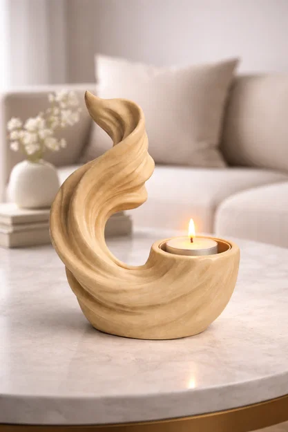 Mẫu STL Đế Nến Hình Sóng | Đế Nến Tea Light Hiện Đại - Image 3