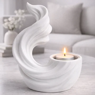 Mẫu STL Đế Nến Hình Sóng | Đế Nến Tea Light Hiện Đại