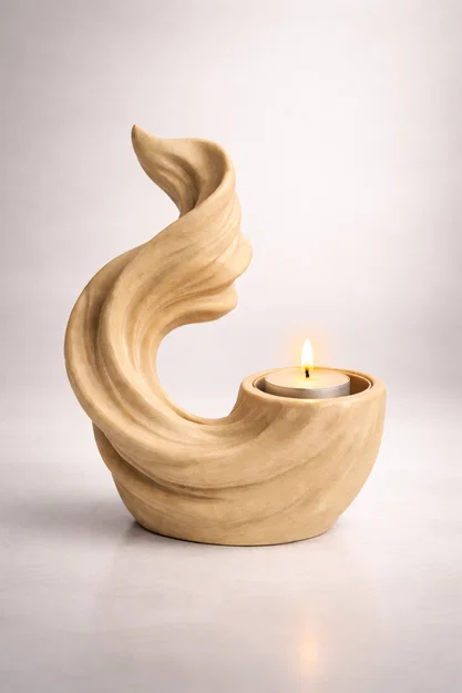 Mẫu STL Đế Nến Hình Sóng | Đế Nến Tea Light Hiện Đại - Image 5