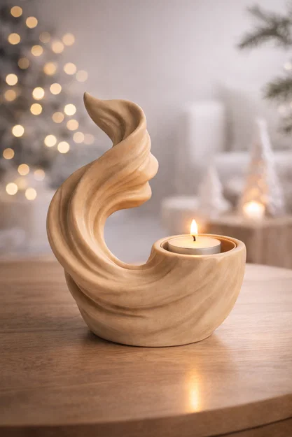 Mẫu STL Đế Nến Hình Sóng | Đế Nến Tea Light Hiện Đại - Image 6