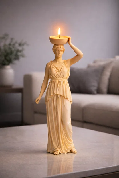 Mẫu STL Đế nến Nữ thần Hy Lạp - Nghệ thuật điêu khắc cổ điển - Image 5