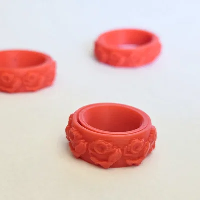 Nhẫn xoay hình hoa hồng Fidget Rose Ring - Món quà dễ thương