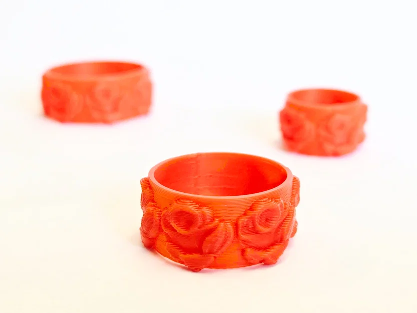 Nhẫn hoa hồng (Gift Flower Ring) - Mẫu trang sức in 3D xinh xắn - Image 3