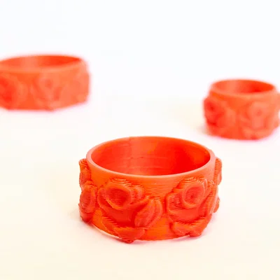 Nhẫn hoa hồng (Gift Flower Ring) - Mẫu trang sức in 3D xinh xắn