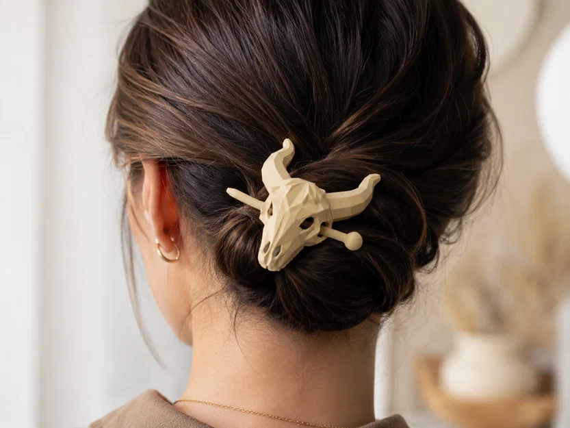 Kẹp Tóc Đầu Bò Longhorn Skull - Image 1