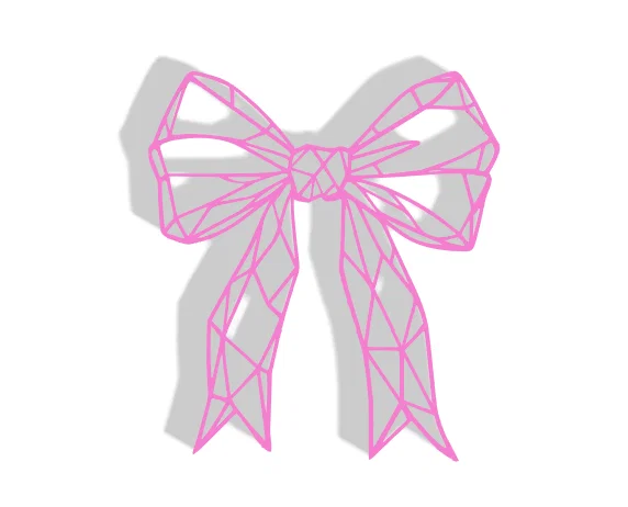 Mẫu trang trí 3D hình chiếc nơ (Bow Decor) phong cách hiện đại - Image 1