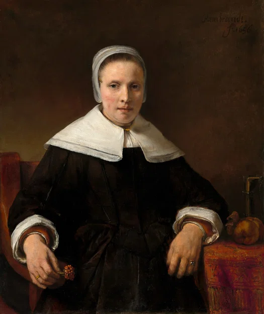 Mô hình 3D: Người phụ nữ cầm hoa cẩm chướng (Rembrandt 1656) - Image 2
