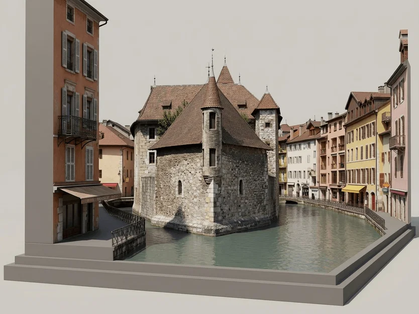 Mô hình in 3D Palais de l'Île - Kiến trúc lịch sử Pháp tại Annecy - Image 1