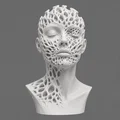 Tượng Bán Thân Người Voronoi STL | Điêu khắc hữu cơ tham số | Nghệ thuật trừu tượng hiện đại - Thumbnail 3